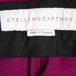 Pre Owned Stella McCartney Purple Wool Straight Cropped Trousers S