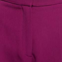 Pre Owned Stella McCartney Purple Wool Straight Cropped Trousers S