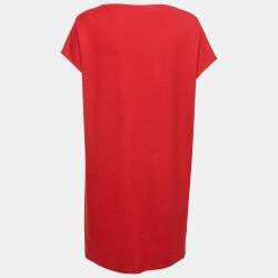 Pre Owned Stella McCartney Dark Red Wool Pocket Detail Short Dress S