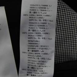 Pre Owned Stella McCartney Grey Checked & Black Paneled Wool Straight Leg Pants L