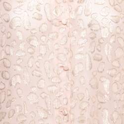 Pre Owned Stella McCartney Blush Pink Lurex Patterned Silk Button Front Blouse M