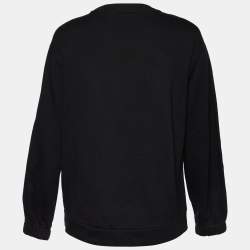 Pre Owned Stella McCartney Black Zipper Squiggle Cotton Knit Sweatshirt XS