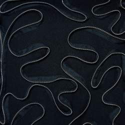 Pre Owned Stella McCartney Black Zipper Squiggle Cotton Knit Sweatshirt XS