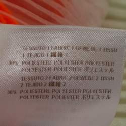 Pre Owned Stella McCartney Orange Plisse Satin Paneled Midi Dress S