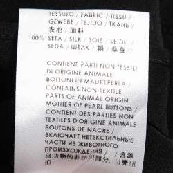 Pre Owned Stella McCartney Black Silk Crepe Pocket Detail Button Front Shirt M