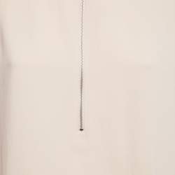 Pre Owned Stella McCartney Pink Stretch Crepe Zip Detail Blouse M