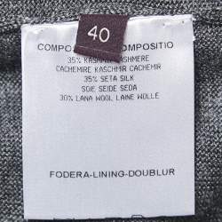 Stella McCartney Grey Knit Long Sleeve V Neck Sweater S