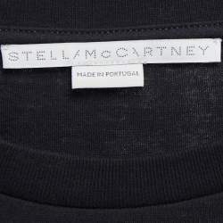 Pre Owned Stella McCartney Navy Blue Knit Logo Trim Detail Sweatshirt M