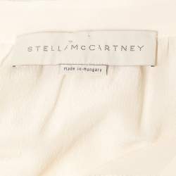 Pre Owned Stella McCartney Cream Silk Tie Neck Blouse M