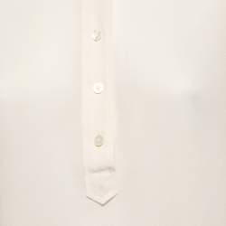 Pre Owned Stella McCartney Cream Silk Tie Neck Blouse M