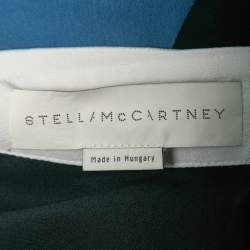 Pre Owned Stella McCartney Blue/ Black Silk Patch Shirt M