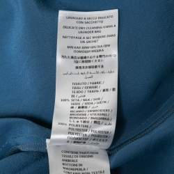 Pre Owned Stella McCartney Blue/ Black Silk Patch Shirt M