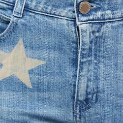 Pre Owned Stella McCartney Blue Star Printed Denim Jeans S Waist 26"