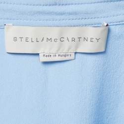 Pre Owned Stella McCartney Blue Silk Estelle Long Sleeve Blouse M