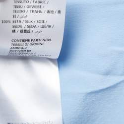 Pre Owned Stella McCartney Blue Silk Estelle Long Sleeve Blouse M