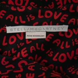 Pre Owned Stella McCartney Black All Is Love Printed Silk Shirt M