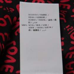 Pre Owned Stella McCartney Black All Is Love Printed Silk Shirt M