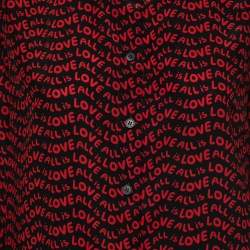 Pre Owned Stella McCartney Black All Is Love Printed Silk Shirt M