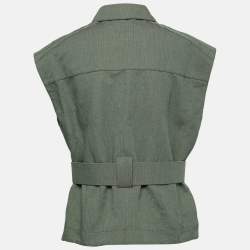 Pre Owned Stella McCartney Green Canvas Belted Vest S