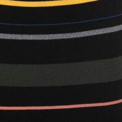 Pre Owned Stella McCartney Black Multicolor Striped Wool Knit Midi Skirt L