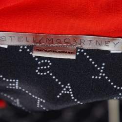 Pre Owned Stella McCartney Black Printed Crepe Contrast Detail Shirt & Joggers Set M