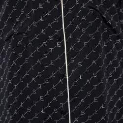 Pre Owned Stella McCartney Black Printed Crepe Contrast Detail Shirt & Joggers Set M