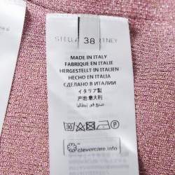 Stella McCartney Pink Lurex Knit Button Front Cardigan S