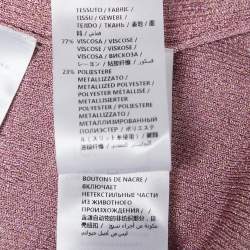 Stella McCartney Pink Lurex Knit Button Front Cardigan S