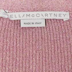 Stella McCartney Pink Lurex Knit Button Front Cardigan S