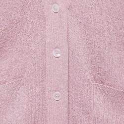 Stella McCartney Pink Lurex Knit Button Front Cardigan S