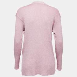 Stella McCartney Pink Lurex Knit Button Front Cardigan S