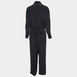 Pre Owned Stella McCartney Black Silk Lace Trim Pant & Top Set XS/M