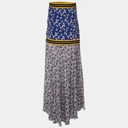 Pre Owned Stella McCartney Multicolor Printed Silk Strapless Maxi Dress M