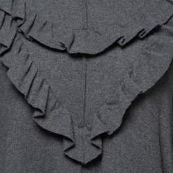 Stella McCartney Grey Wool High Neck Ruffled Sweater Dress S