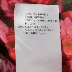 Pre Owned Stella McCartney Red Floral Printed Chiffon Silk Belted Jumpsuit S