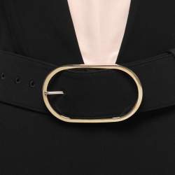 Pre Owned Stella McCartney Black Crepe Corset Insert Belted Jumpsuit S
