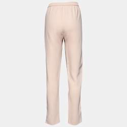 Pre Owned Stella McCartney Light Pink Crepe Tapered Leg Pants L