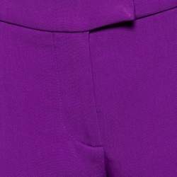 Pre Owned Stella McCartney Purple Crepe Tapered Leg Trousers S