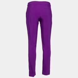 Pre Owned Stella McCartney Purple Crepe Tapered Leg Trousers S