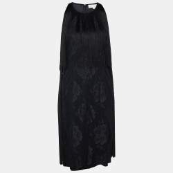Pre Owned Stella McCartney Black Lace Fringed Sleeveless Mini Dress M
