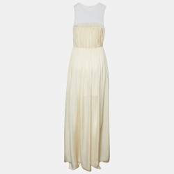 Stella McCartney Cream Silk & Lace Sleeveless Maxi Dress M
