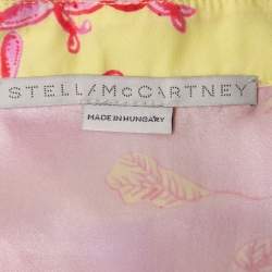 Pre Owned Stella McCartney Pink Coral Print Silk Midi Dress S