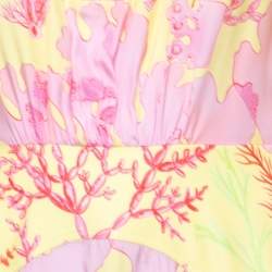 Pre Owned Stella McCartney Pink Coral Print Silk Midi Dress S