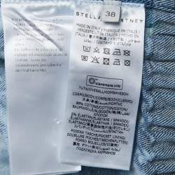 Pre Owned Stella McCartney Blue Marble Print Washed Denim Pocket Detailed  Jumpsuit S