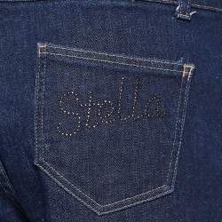 Stella McCartney Navy Blue Denim Studded Detail Jeans L