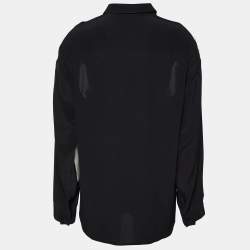 Stella McCartney Black Silk Contrast Detail Button Front Shirt S