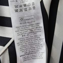 Pre Owned Stella McCartney White/Navy Blue Striped Silk Asymmetrical Midi Dress S