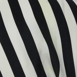 Pre Owned Stella McCartney White/Navy Blue Striped Silk Asymmetrical Midi Dress S