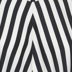 Pre Owned Stella McCartney White/Navy Blue Striped Silk Asymmetrical Midi Dress S