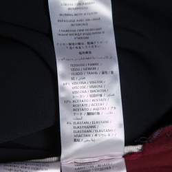 Pre Owned Stella McCartney Navy Blue/Burgundy Crepe Tie-Up Detail Long Dress S